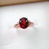 Finger Ring Geometric Imitation Garnet Jewelry Opening Adjustable Sparkling Ring for Daily Wear