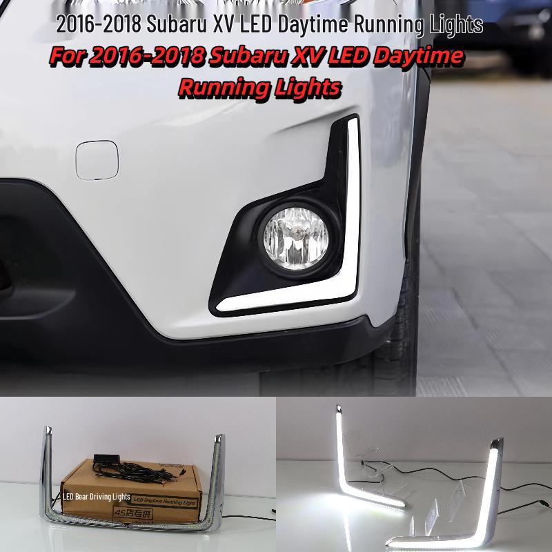 Передний бампер со светодиодными противотуманными фарами и ходовыми огнями для Subaru XV 2016-2018