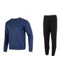 Однотонный свитер с круглым вырезом и прямые повседневные брюки спортивный костюм мужской свитер, брюки синий 22600303-408+23600704-001