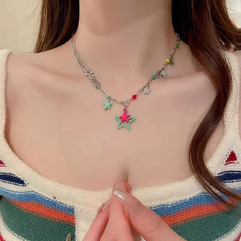 2024 Нишевый дизайн Дофаминовый цвет Жемчужный чокер для женщин - Летняя ключичная цепочка