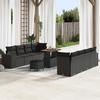 VidaXL Garden Sofa Set with Cushion 11 Pcs Black Poly Rattan, Modern Modular Sofa for Garden and Terrace, 3361979
