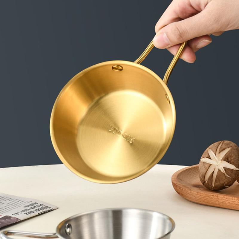 Круглая миска для рисового вина с ручкой из нержавеющей стали, бытовые миски для еды, чашки для соуса, посуда, посуда, кухонная утварь