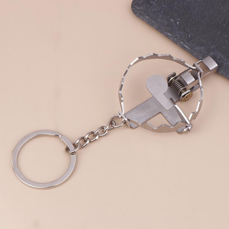 Mini Mouse Traps Keychain Stainless Steel Mini Clip Keychain For Temperament And Personality Jewelry Gifts For Men And Women