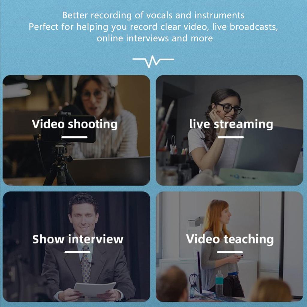 Lavalier Microphone, Professional Clip-on Wired Omnidirectional Lapel Mic with 6.35mm3.5mm Jack, 5m16.4ft Cable for Guitar, Speech, Drums, Piano,