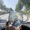 Wave Glass Mug 350ml Handmade Ocean Style Cup With Unique Ripple Texture For Coffee Tea And Juice Hot Cold Drinks