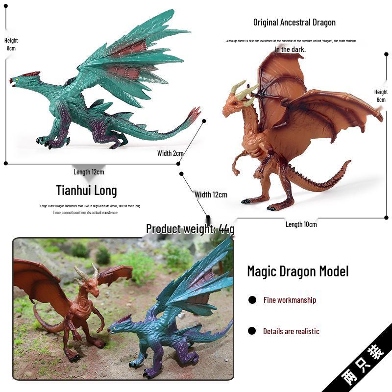 Dinosaur & Dragon Plastic Toy Set: Mythical Animal Figures for Kids