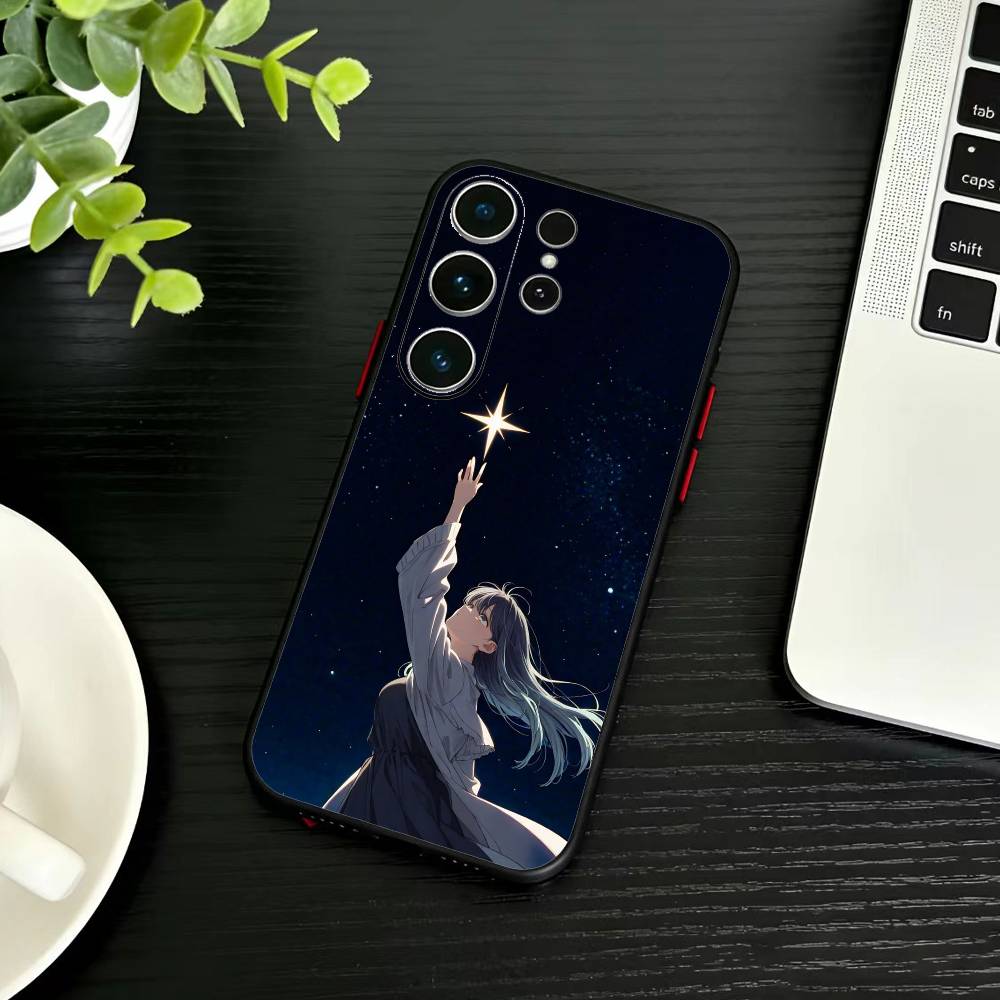 Чехол для телефона аниме Oshi-no Ko для Samsung S26, S25, S24, S23, S22, S30, S21, Ultra, Plus, FE 5G Черный Мягкий Чехол