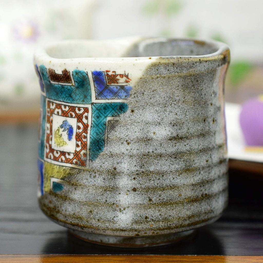 Японская чайная чашка Кура Стильная чайная чашка Кутани с каменным узором Чайная чашка Керамическая японская посуда Сделано в Японии