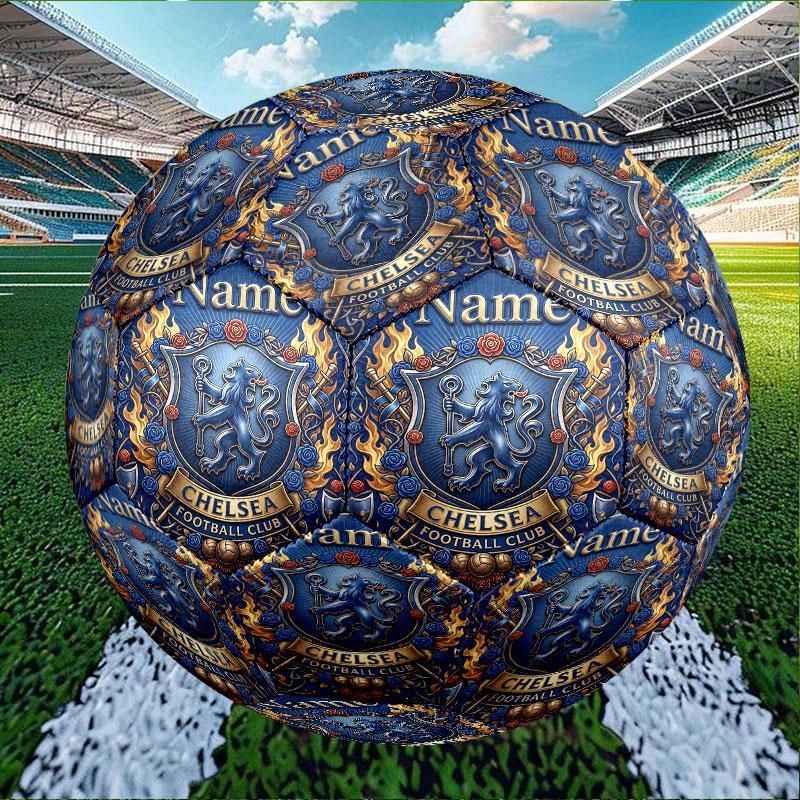 Custom Name Personalized Chelsea Football Club Print Size 5 Soccer Ball Training & Match Football, for Team, Kicking, Gift for Football Enthusiasts