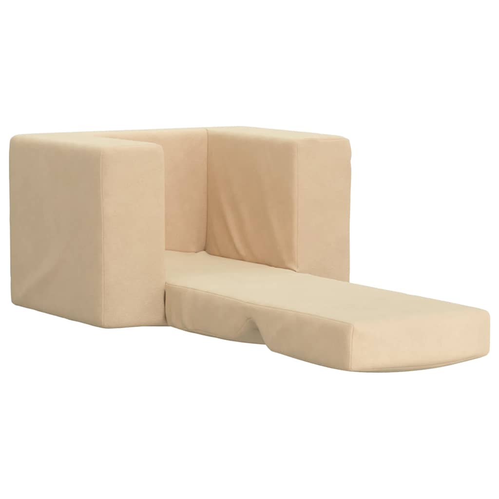 Kids Sofa Bed Cream Soft Plush