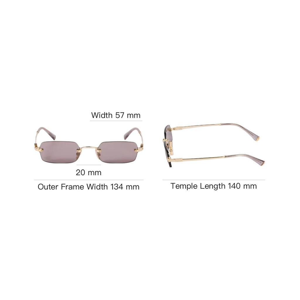 Miu Miu Unique Design Rectangular Sunglasses Unisex sunglasses Gold SMUB50_E5AK_FE20I_C_052