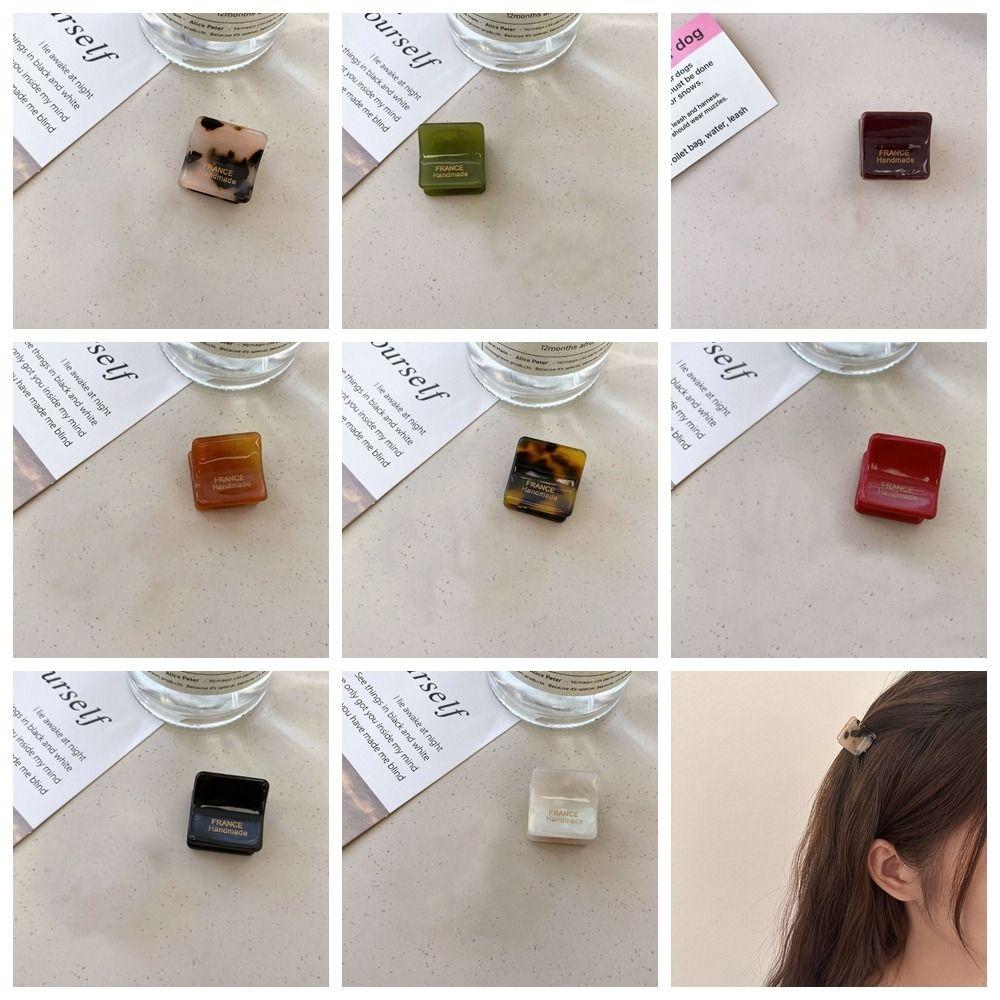 Square Acetate Hair Clips Acetic Acid Mini Hair Claw Fashion Girls