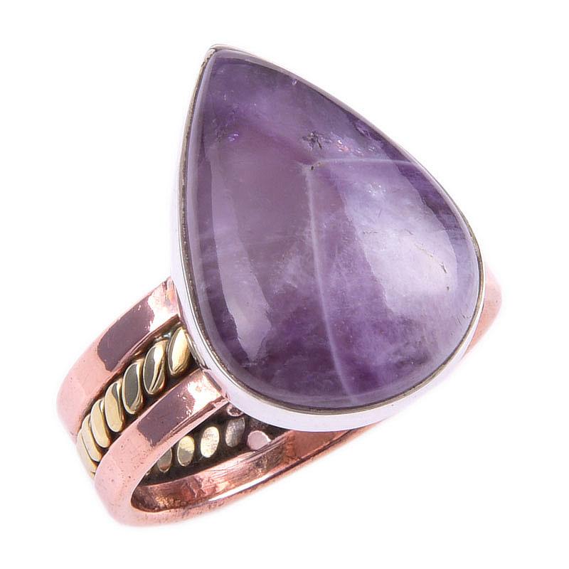 Кольцо в подарок из двухцветного серебра 925 пробы с натуральным камнем Тиффани S.8 g8A62