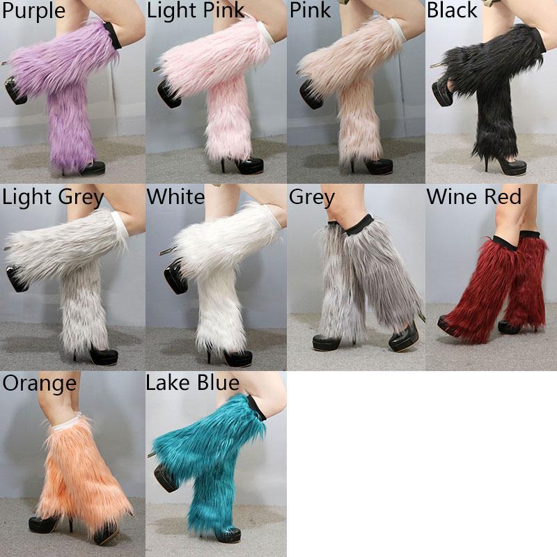 Женские гетры в стиле Лолиты Rave Fluffies из искусственного меха, согревающие гетры с рукавами для ног, зимние бахилы в стиле Харадзюку