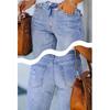 Plus Size Women's Casual Washed Blue Denim Shorts