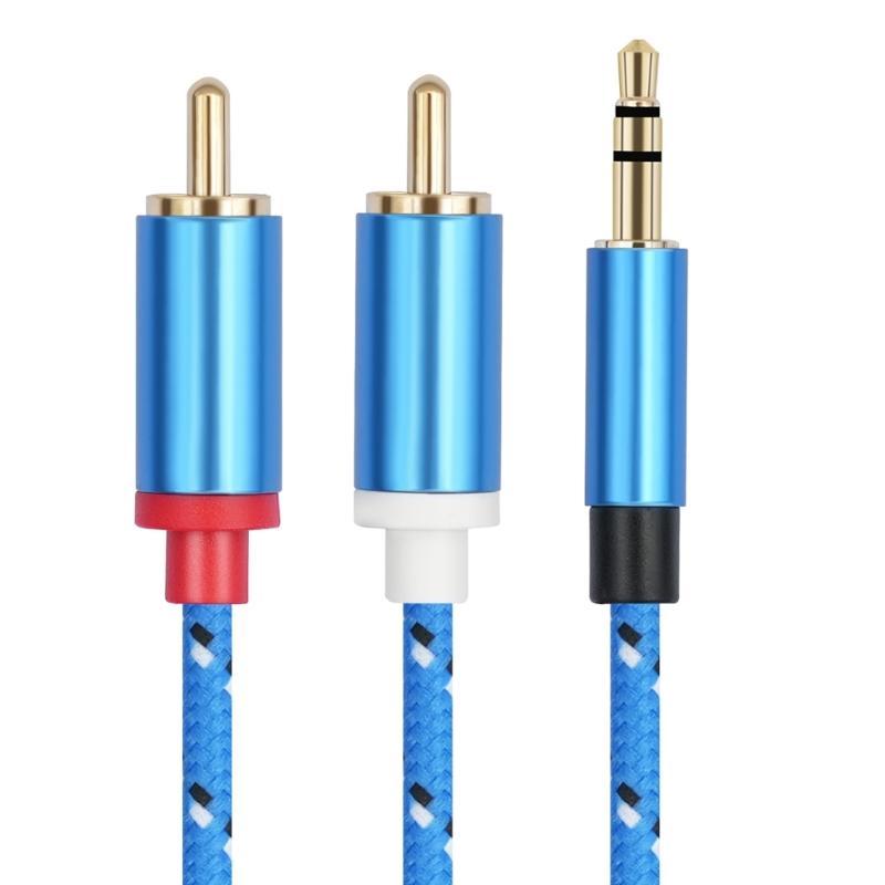 Адаптер-кабель 3,5 мм на 2 RCA, стерео кабель AUX, линейный для смартфонов, MP3-плееров, планшетов, динамиков, сабвуферов, домашних кинотеатров