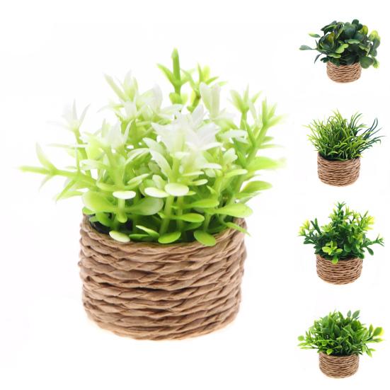 Миниатюрные растения бонсай, аксессуары, горшечные растения, декор, искусственные зеленые растения для кукольных домиков, настольная полка, мини-украшения для дома, мини-горшки для бонсай