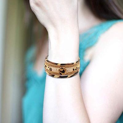 Популярный зимний сплав магнитная пряжка браслет с леопардовым принтом, модный кожаный браслет, кожаный браслет из конского волоса