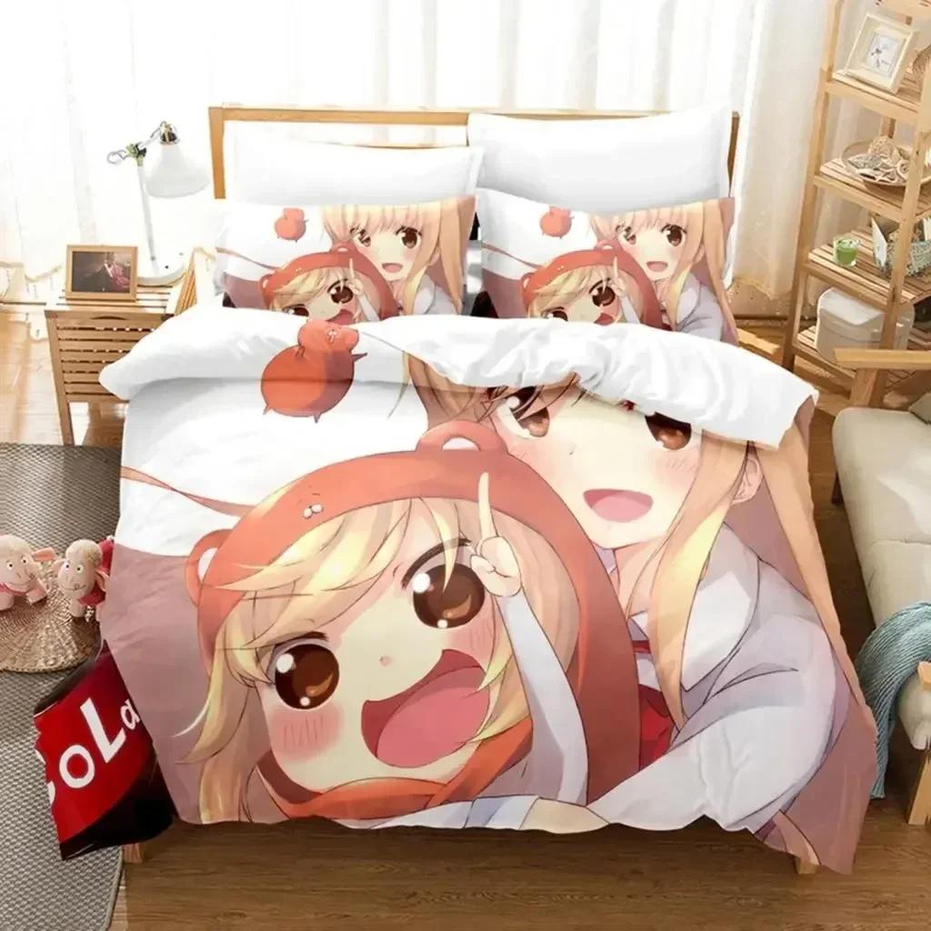 3D-печать аниме «The Himouto!» Постельное белье Умару-тян с наволочкой, пододеяльником, мягкое, размер Queen/King, домашнее