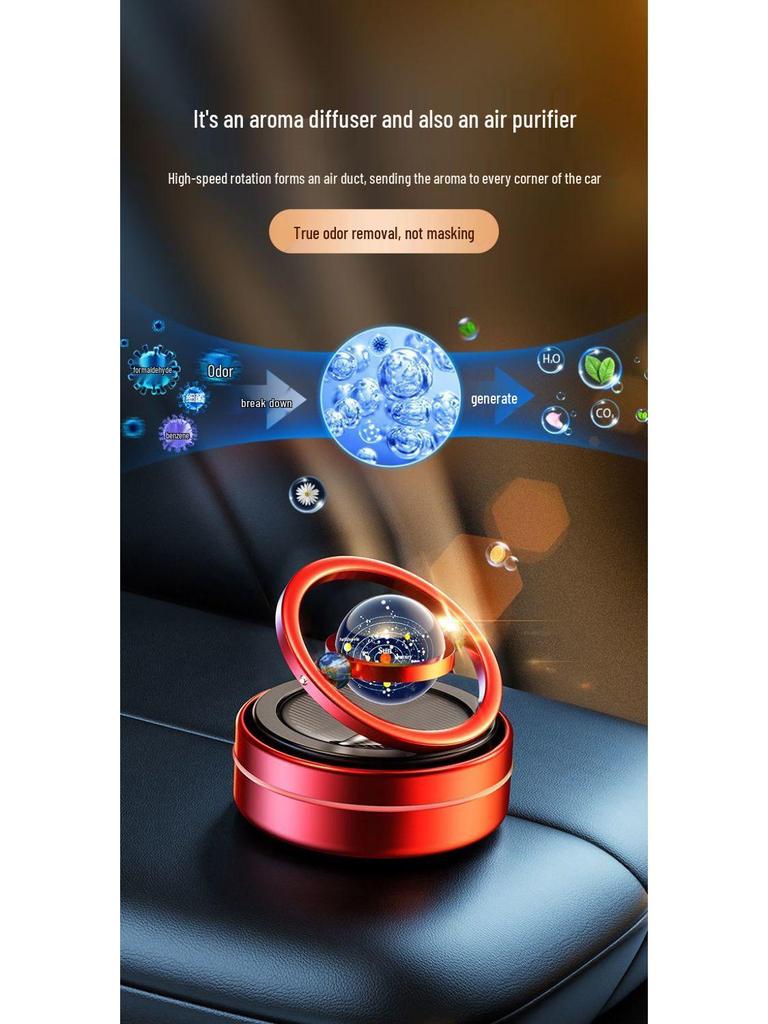 Солнечный автомобильный ароматизатор: Двухкольцевой вращающийся дезодоратор для духов для украшения интерьера