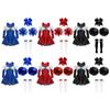 Girls Sparkling Cheerleading Outfit Off Shoulder Sequin Dress Long Sleeve Bow Headwear Hand Accessories Sport Socks