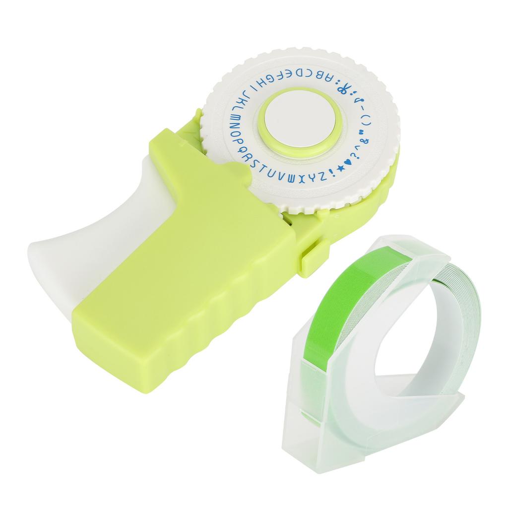 Ручная пишущая машинка для тиснения, ручное изготовление этикеток, школьные принадлежности, зеленый