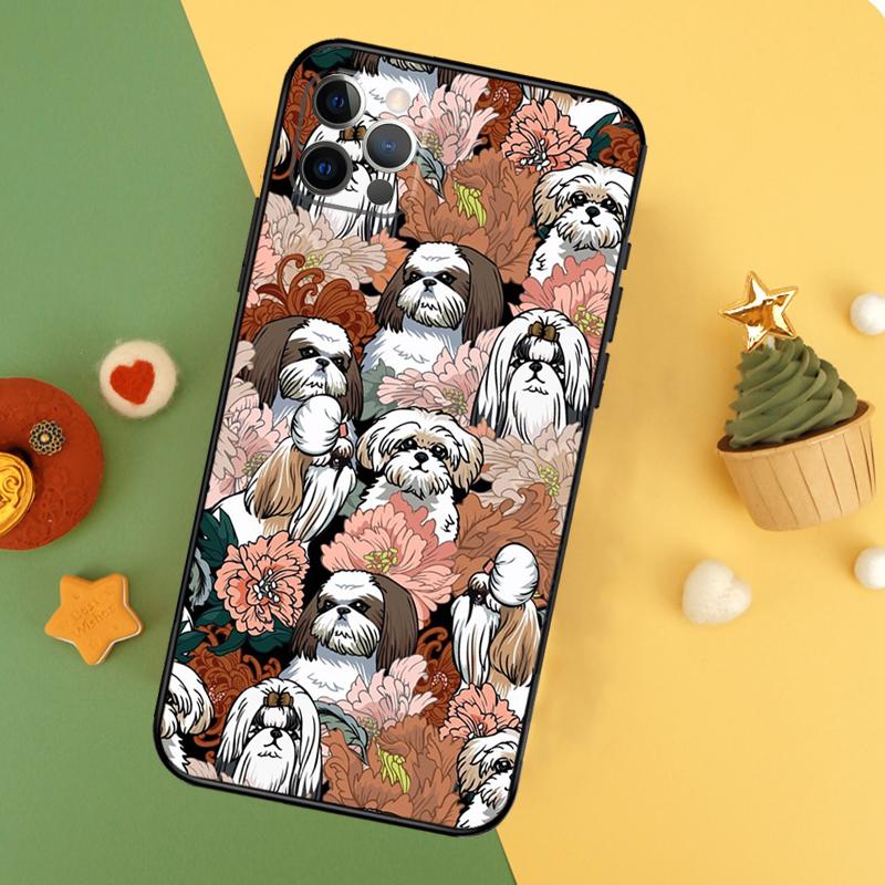 Мультяшный чехол для телефона с собакой Ши-тцу для iPhone 17 17Air 16 16E 15 14 13 12 11 Pro Max 12 13 Mini Ударопрочный чехол