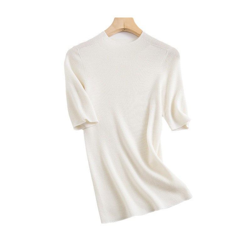 Autumn and Winter New Worsted Seamless Full Wool Machine Washable Wool Sweater Female Slim and Thin Inside