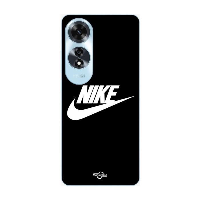 Coque pour Oppo A60 - MANIACASE - Nike logo - Souple - Noir - Blanc