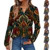 Женские рубашки с длинным рукавом с принтом Элегантные повседневные топы Модные рубашки Топы