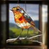 Colorful Bird Acrylic Hanging Decoration Indoor Outdoor Garden Yard Window Wall Hanging Stained Glass Effect Bird Ornament Suncatcher Sign