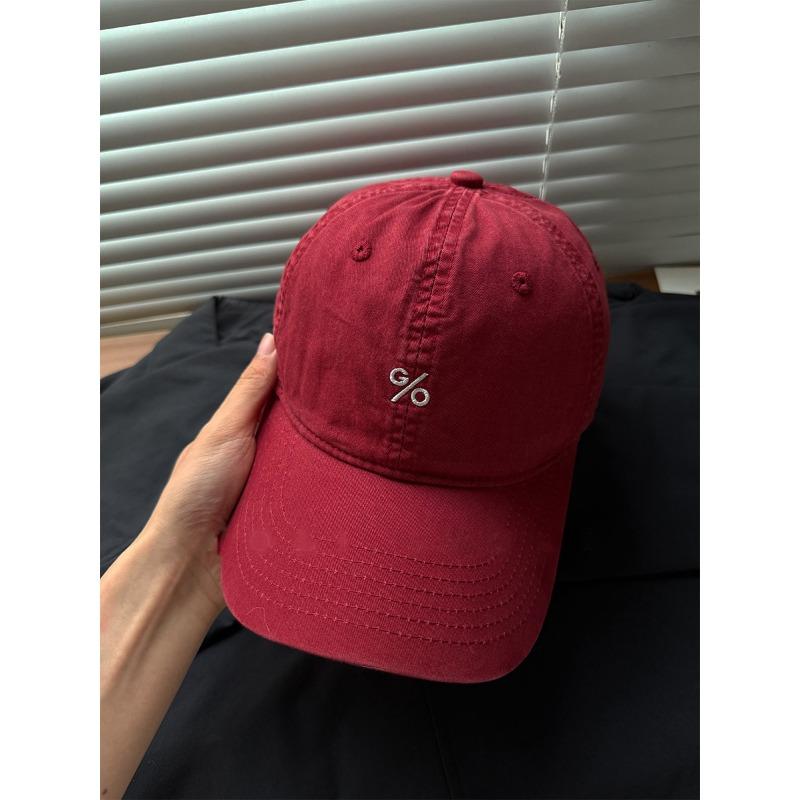 Embroidered Large Head Circumference Showing Face Small Baseball Hat for Women American Retro Couple Soft Top Baseball Cap
