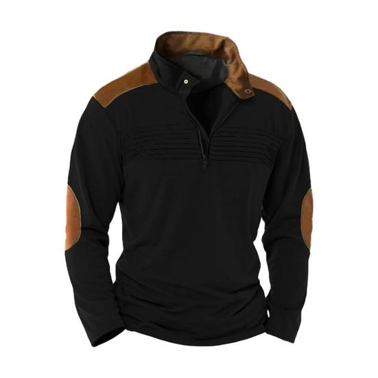 Осень-Весна, мужская толстовка, соответствующий цвету, в стиле пэчворк, на молнии с воротником-стойкой, ретро-пуловер с длинным рукавом, мягкий дышащий мужской повседневный топ средней длины