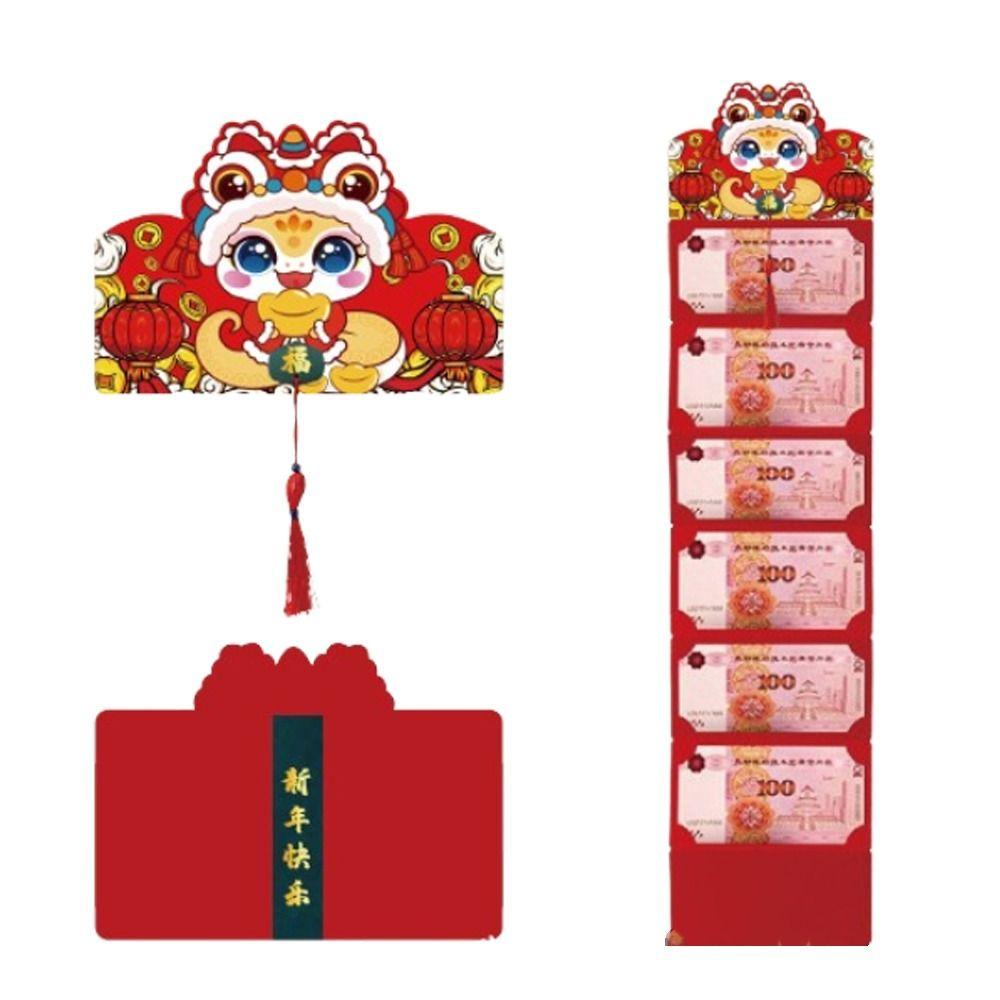 Chinese 2025 Snake Year Folding Red Envelopes Blessing Money Packing Bag Celebration Party