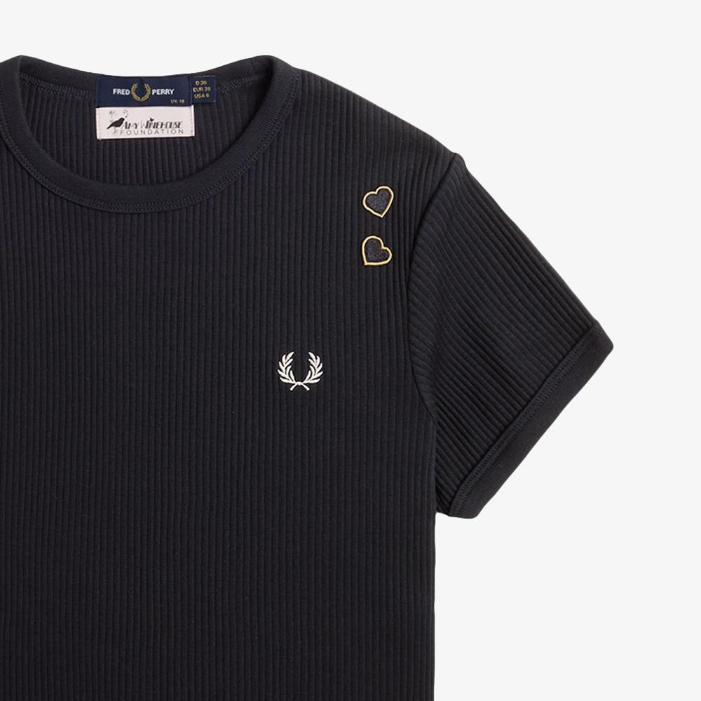 Fred Perry [Эми Уайнхаус] Футболка в рубчик - Черный Afpf2519112-102