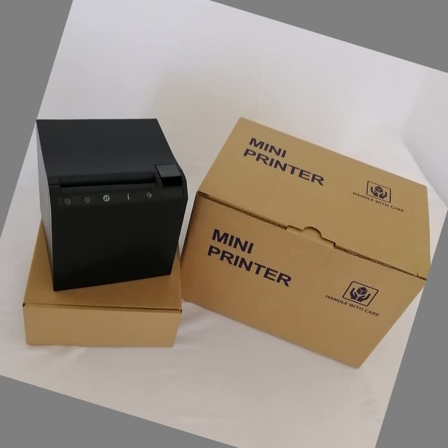 Wasin Tech Compact Thermal Receipt POS Commercial Use Black WS-R330H Printer, Register, USB, LAN, Smartphone/Tablet Printing, Roiverse, Sumaregi,