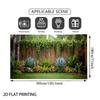 2D Palm Tree Backyard Mixed Color Flower Garden Party Photography Background