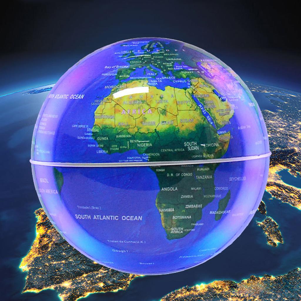 Floating Globe 4 Inch Magnetic Levitation Rotating World Map with LED Base for Children Home Desk Decoration