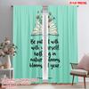 2pcs 2D Flat Printing Curtains Be Patient Yourself Blooms 100% Polyester Fabric Without Electricity All Season Party & Holiday
