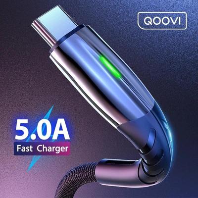 QOOVI 5A 2 м USB Type C кабель Micro USB для быстрой зарядки мобильного телефона Android зарядное устройство Type-C шнур для передачи данных для iPhone 11 Huawei P40 P30 Mate 30 Xiaomi Mi9