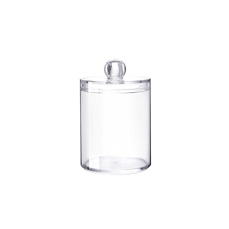 Cotton Swab Storage Box Makeup Organizers Qtip Container Cosmetic Small Change Jewelry Storage Box Bamboo Lid Jar Home Storage