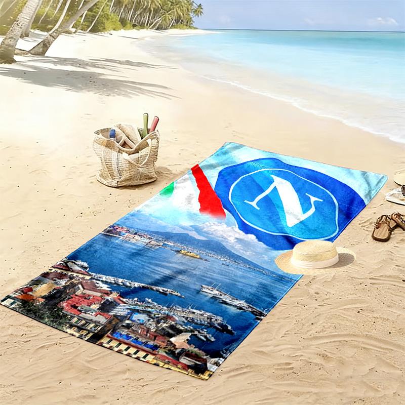 Naples Football Club Print Beach Towel, Large Soft Quick Dry Towel for Beach Camping Swimming