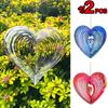 1/2pcs Beating Heart Wind Spinner ABS Wind Catcher Love Wind Chime Rotating Bird Repellent Wind Chime Hang Decoration 6 Colors