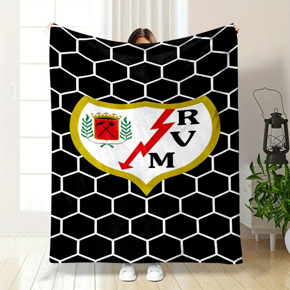 Rayo Vallecano Emblem Design print blanket soft and cozy perfect for the living room bed sofa or a nap,gift