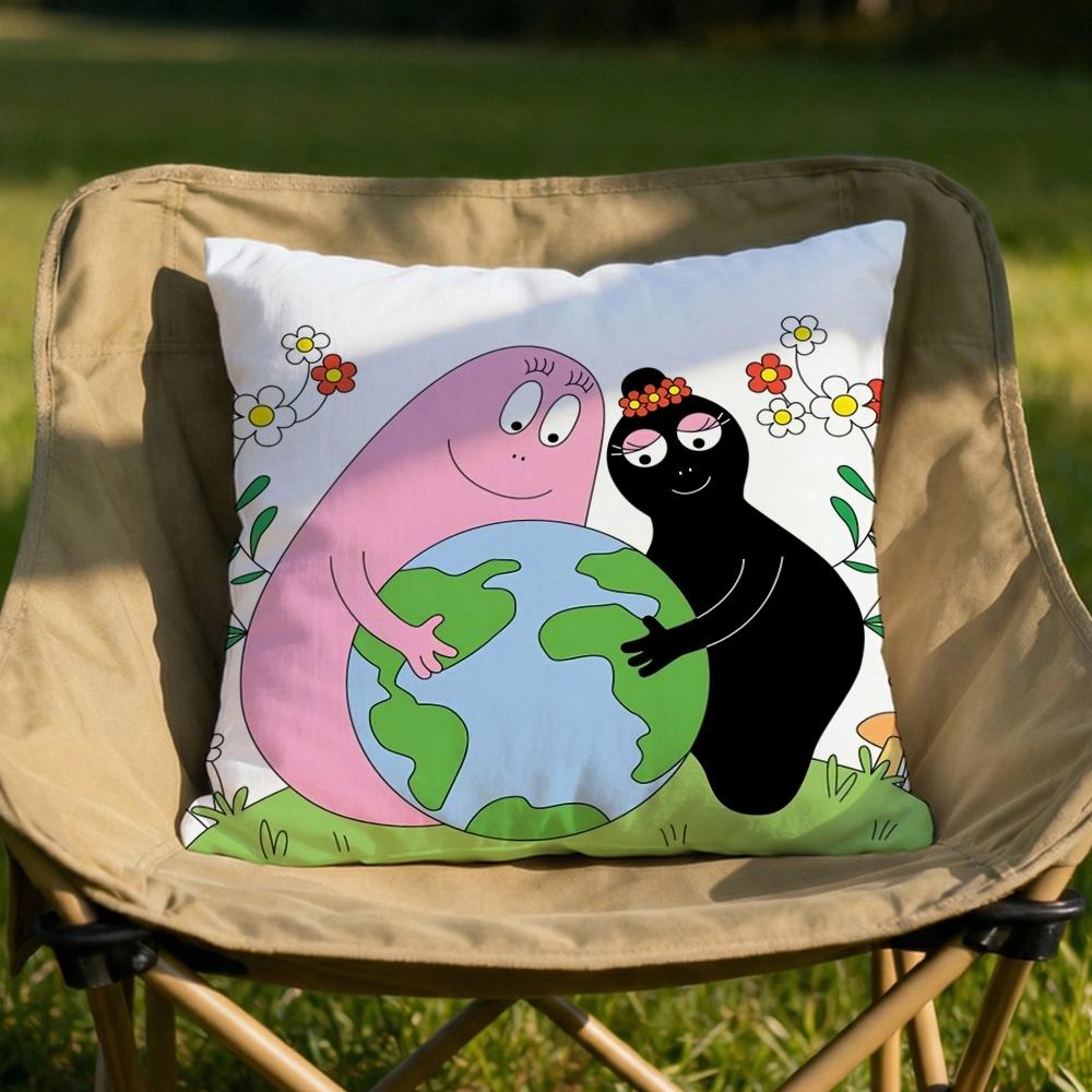 Cartoon Cute BBarbapapas Cushion Cover Soft Reversible Durable Pillow Cover MultiScene Use for Home Car Daily Comfort