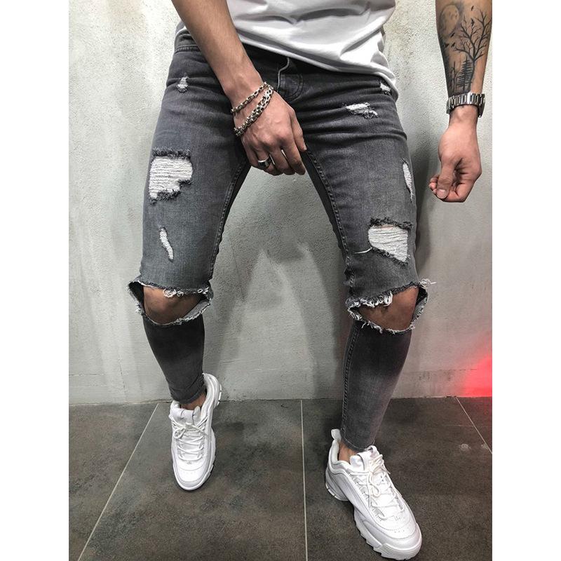Men's Jeans New Ripped Slim-Fitting Men's Clothing Trousers Men's Clothing Skinny