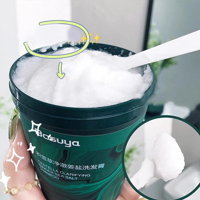 Новый шампунь с солью и имбирем из центеллы азиатской, скраб для зуда кожи головы, питательный уход за кожей головы, шампунь для гладких волос