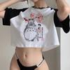 Аниме Тоторо Studio Ghibli Harajuku футболка женская мода укороченная футболка Ullzang Миядзаки Хаяо забавная футболка с героями мультфильмов аниме укороченный топ
