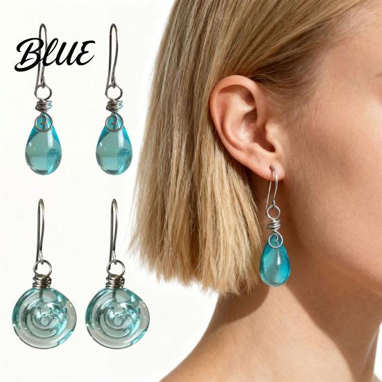 Luster Earrings Handmade with Spiral Design Retro Bronze Hooks Artisan