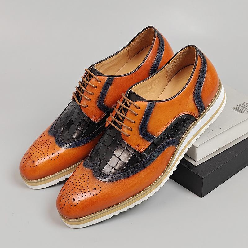 Мужская обувь из натуральной кожи броги, модная официальная обувь для офиса, оксфорды, мужская обувь ручной работы для светских вечеринок